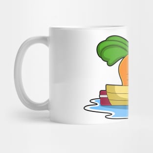 Carrot in Boat at Fishing with Fishing rod Mug